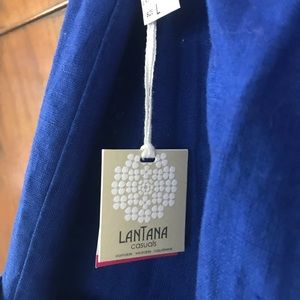 New with tags Lantana blue linen pants.  Size L